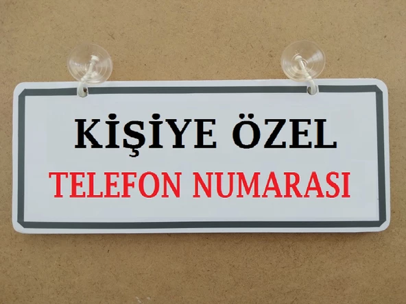 DEKOR LEVHA BEYAZ KİŞİYE ÖZEL (26x11cm) VANTUZLU NUMARATÖR, İSİMLİK, CAM İÇİ PLAKA, ASMA TABELA