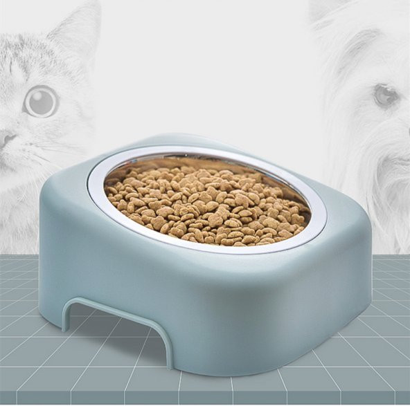 Mikopet Eğimli Çelik Kedi Köpek Mama Kabı -Yeşil - 4