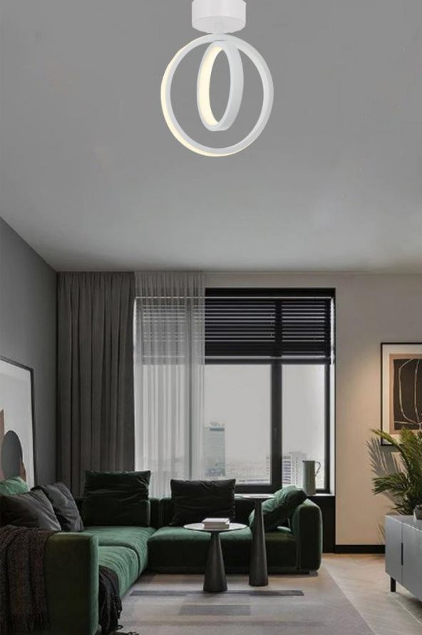 Eray Aydınlatma 1909-1 Plofonyer Beyaz Tekli Led Avize - Resim 2