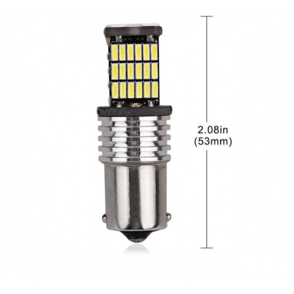 Ba15S 1156 P21W 45 Led BEYAZ Geri Vites Sinyal Stop Ampulü 2 Adet 1 Takım - 4