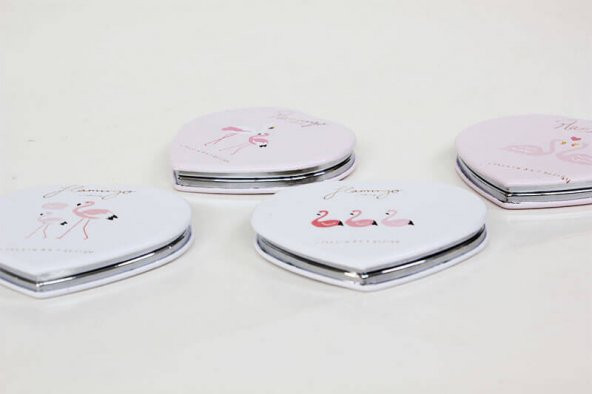 Kalp Şeklinde Cep Aynası Seti 12 Adet - 3