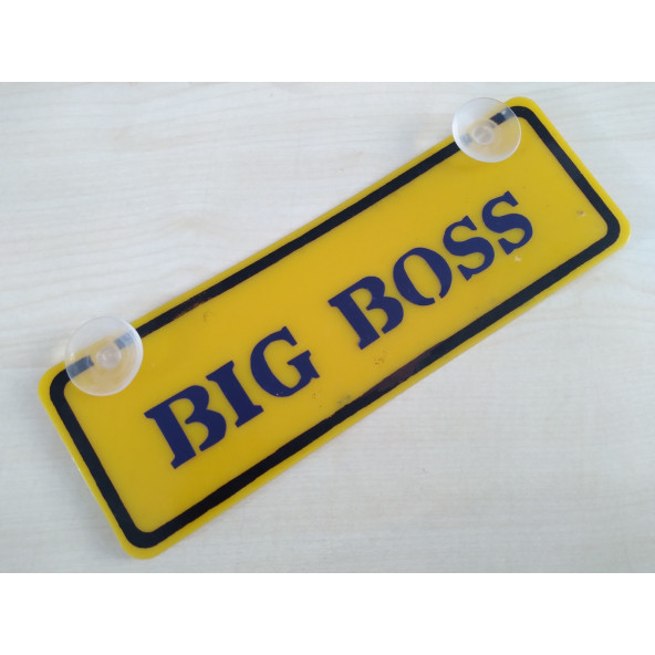 DEKOR SARI PLAKA - BIG BOSS (22x7.5cm) vantuzlu Pleksi (Dekor Levha) DEKOR PLAKA ürün görseli
