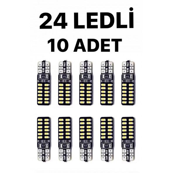 T10 Led 24 Ledli 10 ADET Metal Ultra Beyaz Park Plaka Tavan Ampulü