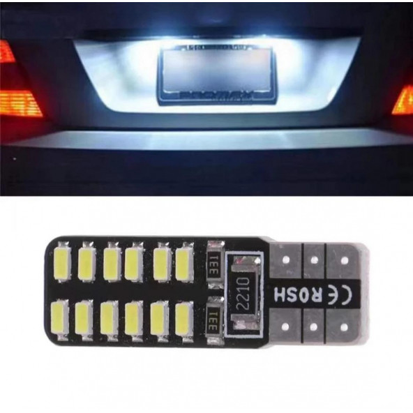 T10 Led 24 Ledli 10 ADET Metal Ultra Beyaz Park Plaka Tavan Ampulü - 3