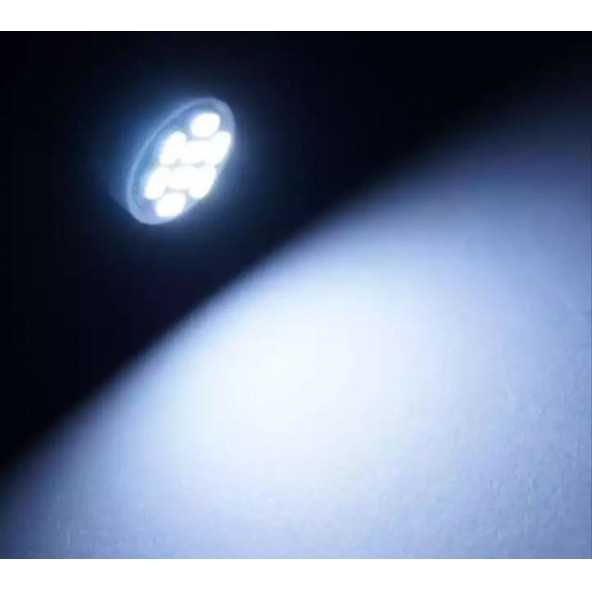 T10 Led 10 ADET Dipsiz W5W 8 Ledli Beyaz Park Tavan Plaka Ampulü - 5