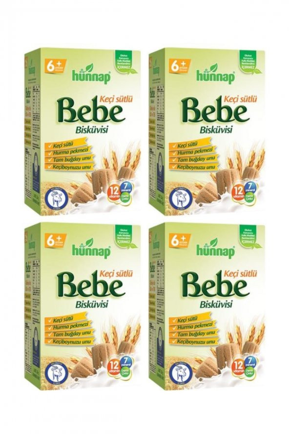 Hünnap Keçi Sütü Bebe Bisküvi 4lü