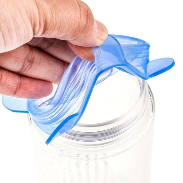 6lı Silikon Streç Kapak Tabak Bardak Gıda Bonesi Tazeliği Korur Saklama Kabı Kapağı ŞEFFAF - 8