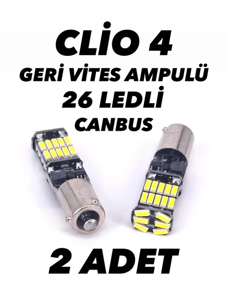 Clio 4 Uyumlu Geri Vites Ampulü H21w Led Ampul Bay9s Led 2 Adet