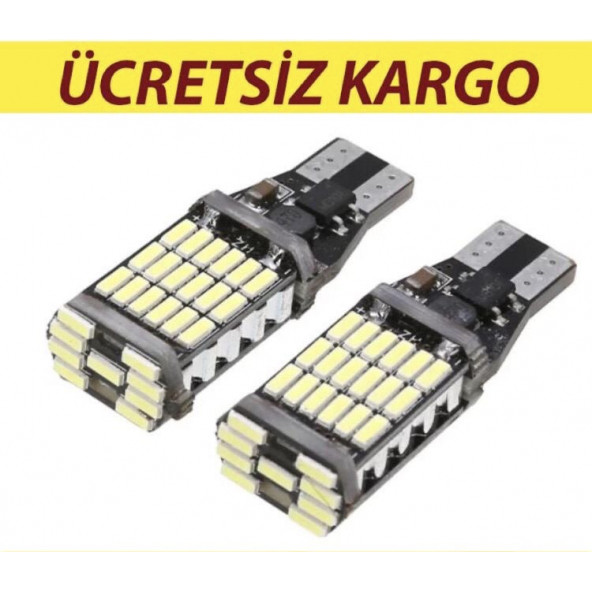 T15-T10 Led 1 Takım(2ADET) Geri Vites Plaka Araç İç Mekan 45 Ledli 1 Takım 2 Adet