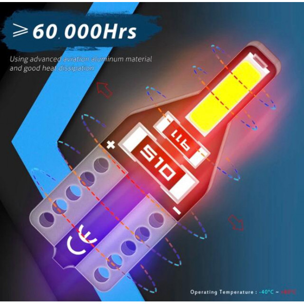 T10 Led YENİ Nesil Suya Dayanıklı Metal Kasa Beyaz UltraLed 10 Adet - 5