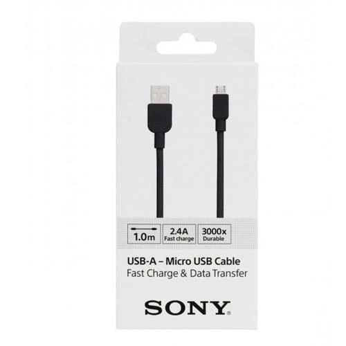 Sony CP-AB100 100cm Micro Usb 2.4A Hızlı Şarj ve Data Kablosu Siyah - Resim 4