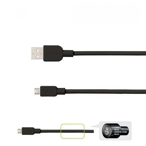 Sony CP-AB100 100cm Micro Usb 2.4A Hızlı Şarj ve Data Kablosu Siyah - Resim 3