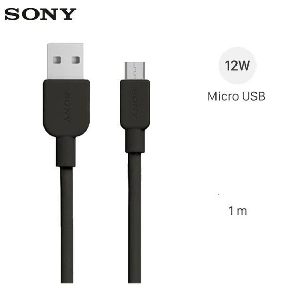 Sony CP-AB100 100cm Micro Usb 2.4A Hızlı Şarj ve Data Kablosu Siyah