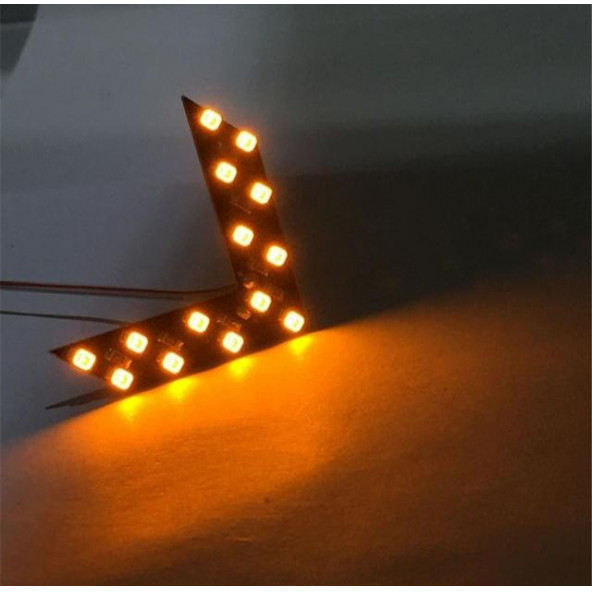 Oto Ayna İçi Led Sinyal Modülü Dikiz Ayna Sinyali Sinyal Lambası Turuncu - 2