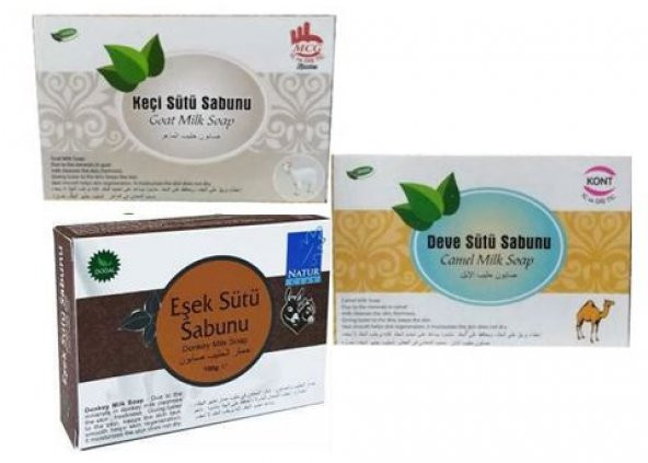 Natur Clay Eşek Sütü Sabunu Kahverengi 100 G x 2+MCG Keçi Sütü Sabunu x 2+Kont Deve Sütü Sabunu x 2 ürün görseli