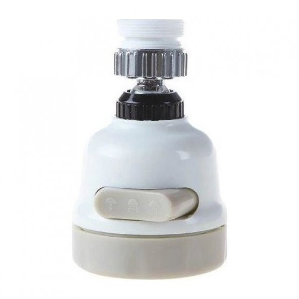 Oynar Başlıklı Musluk Başlığı 3 Fonksiyonlu Tasarruflu Musluk Ucu Beyaz - 2