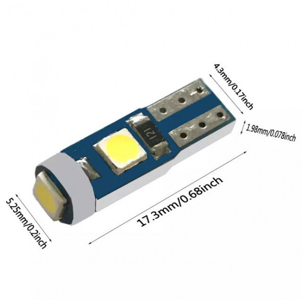 T5 Led BEYAZ Oto Kilometre Kadran Ambians Aydınlatma Ampulü 10 Adet - 2