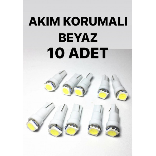 T5 Led 10 ADET Oto Kilometre Kadran Ambiyans Aydınlatma Ampulü BEYAZ RENK