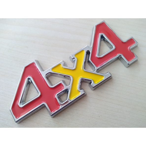 4x4 LOGOSU Kırmızı-Sarı 12cm (4x4 ARMASI) 4x4 YAZISI - 4x4 LOGO