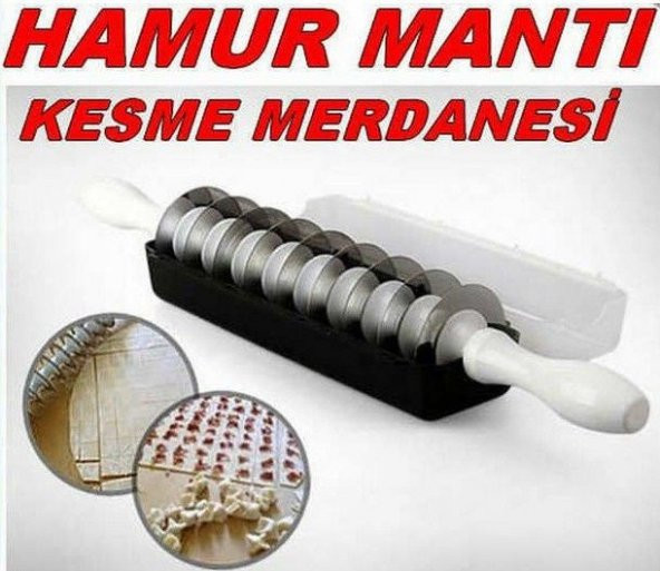 Mantı Kesme Merdanesi 9 Bıçaklı Mantı Yapma Aleti Düz Mantı Merdane Kesme Hamur Kesme - 5
