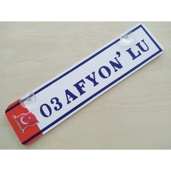 03 AFYONLU DEKOR PLAKA (30x7cm) vantuzlu Pleksi (Dekor Levha) DEKOR PLAKA, 03 AFYON PLAKA
