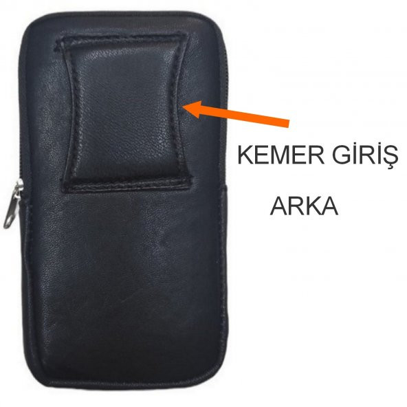 Hakiki Deri Kemere Takılan Telefon Kılıfı Kemer Cüzdan Ve Çanta SİYAH - 2