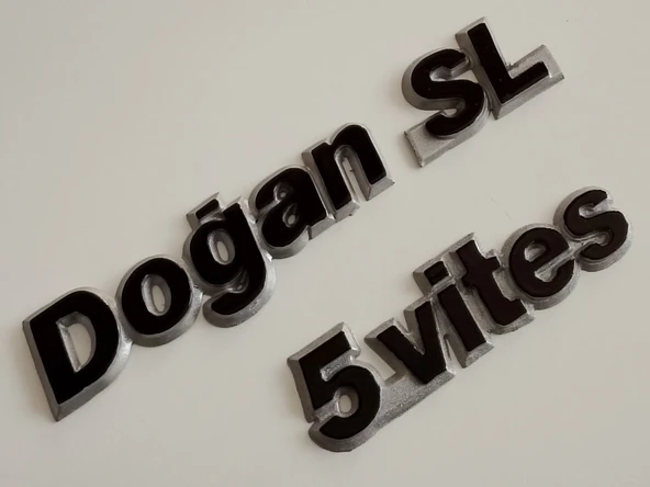 DOĞAN SL YAZISI 5VİTES YAZISI SET GRİ, DOĞAN SL 5 VİTES BAGAJ YAZISI, DOĞAN SL BAGAJ LOGOSU, DOĞAN SL ARMASI - 2