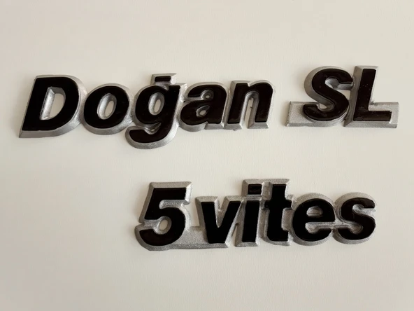 DOĞAN SL YAZISI 5VİTES YAZISI SET GRİ, DOĞAN SL 5 VİTES BAGAJ YAZISI, DOĞAN SL BAGAJ LOGOSU, DOĞAN SL ARMASI