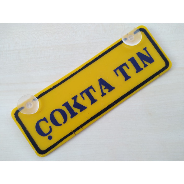 DEKOR SARI PLAKA - ÇOKTA TIN (22x7,5cm) vantuzlu Pleksi (Dekor Levha) DEKOR PLAKA