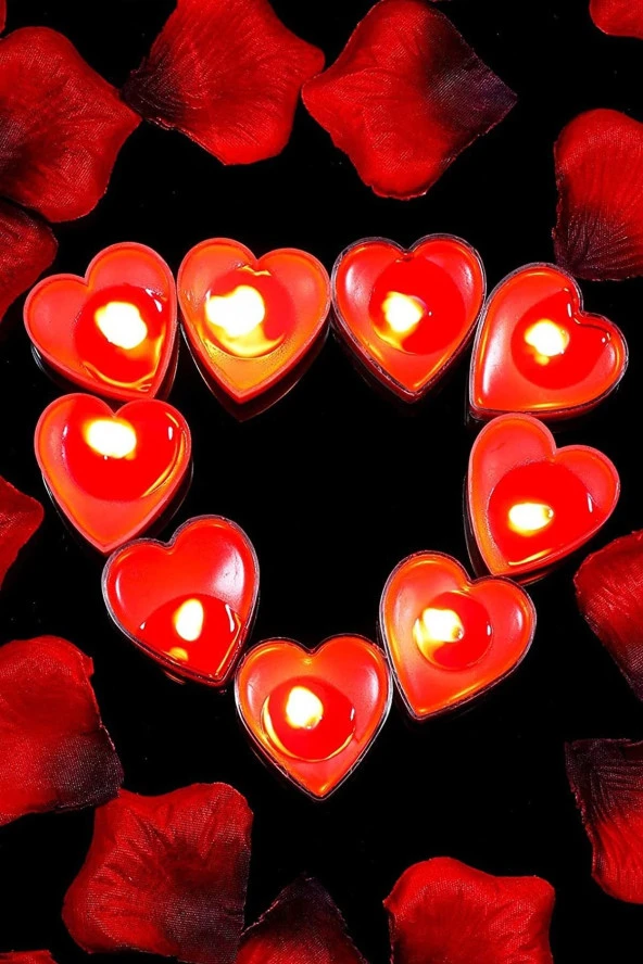 Mum Tea lights 8ad KALP Şekilli