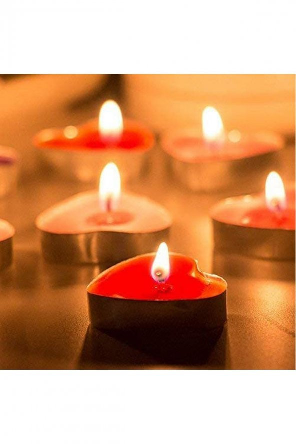 Mum Tea lights  16ad KALP Şekilli - 2