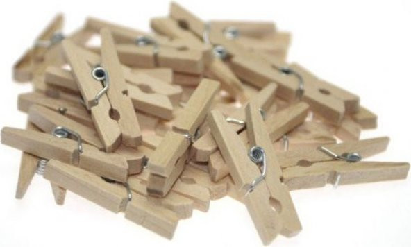 Ahşap Minik Mandal - Kahverengi 20ad. - 3