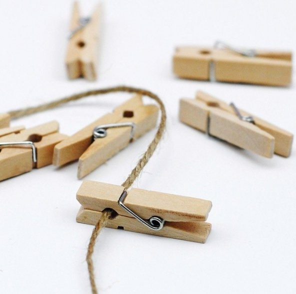 Ahşap Minik Mandal - Kahverengi 20ad. - 4