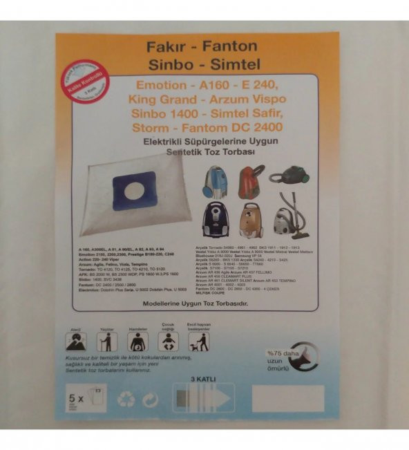 Süpürge Toz Torbası 5 Adet - 2