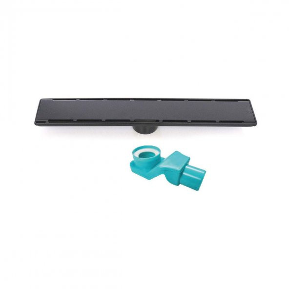 Sukar Line 6 Siyah Plain 50cm Izgaralı Duş Kanalı ve S Tipi Sabit Çıkış Gövdesi 1156-1035000-31