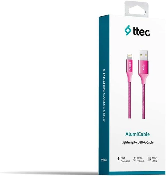 Ttec AlumiCable Lightning Kablo Pembe 1.2M - 2DK16P - Resim 2