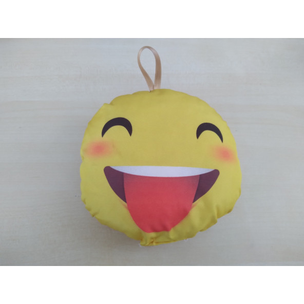SARI GÜLEN YÜZ EMOJİ AYNA SÜSÜ (15x15cm) GÜLEN YÜZ EMOJİ YASTIK ASMA SÜSÜ, ASKI SÜSÜ
