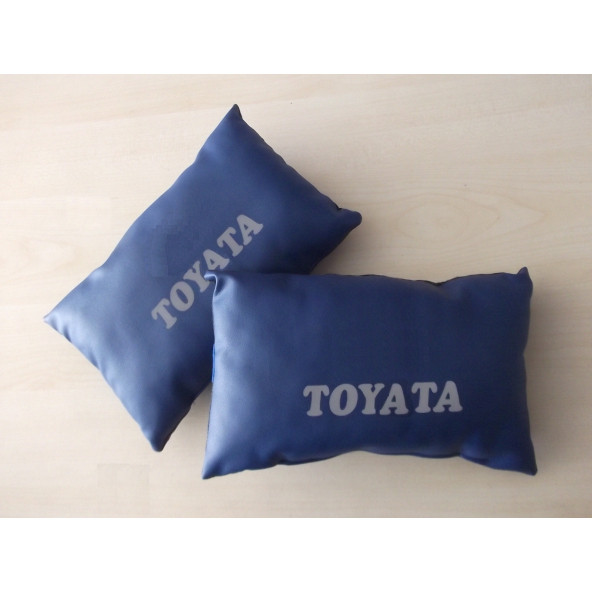 TOYOTA BOYUN YASTIĞI MAVİ 1.KALİTE DERİ TOYOTA YASTIK TAKIMI (BAŞLIK YASTIĞI) seyahat yastığı