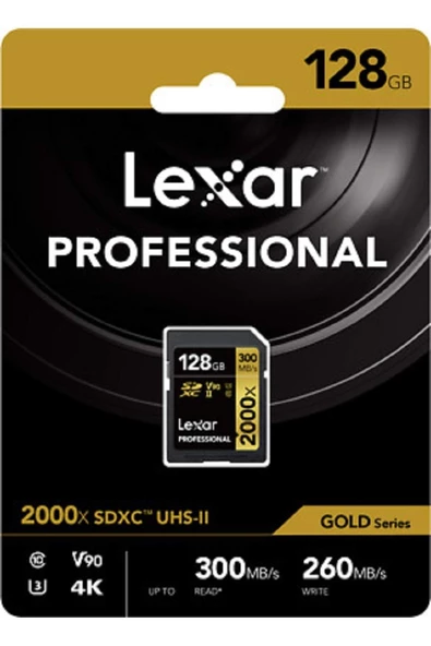 Lexar 128GB 2000X 300mb/sn UHS-II SDXC Hafıza Kartı