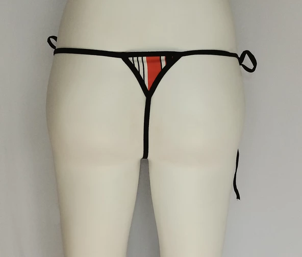 ASM1048 Kadın Renkli Pijama Desenli Nostalji String - 4