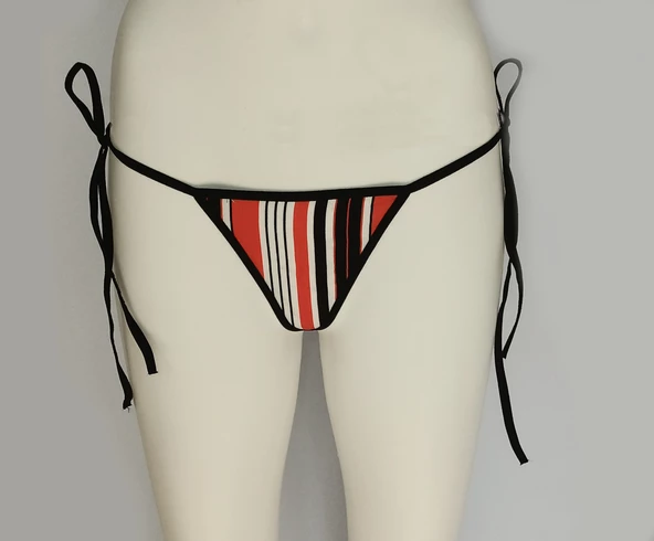 ASM1048 Kadın Renkli Pijama Desenli Nostalji String - 3