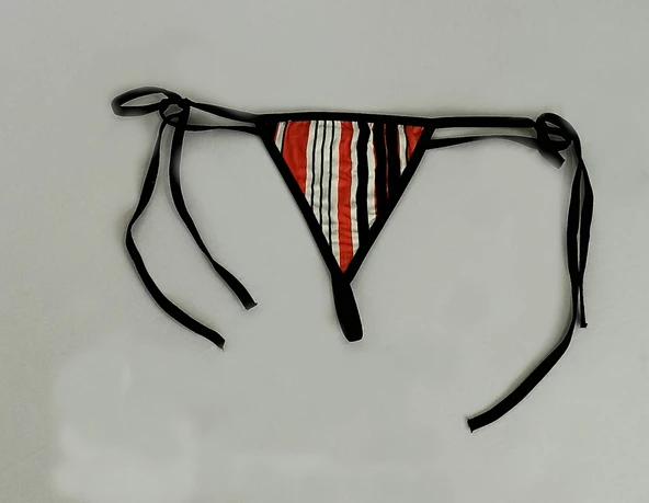 ASM1048 Kadın Renkli Pijama Desenli Nostalji String - 5