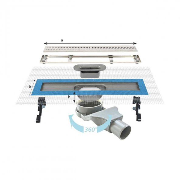 Sukar Line 2 Plain 50 cm Izgaralı Duş Kanalı 1154-1035023-01 - 2