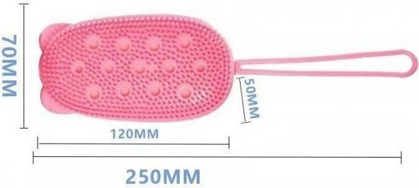 Süngerli Silikon Banyo Kesesi Banyo Sırt Kesesi Çift Taraflı Silikon Duş Lifi Fırçası Lif  Kese - 5