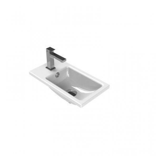 Turkuaz Cerastyle Mini Küçük Banyo,Karavan Lavabo 24x42 Cm - 2