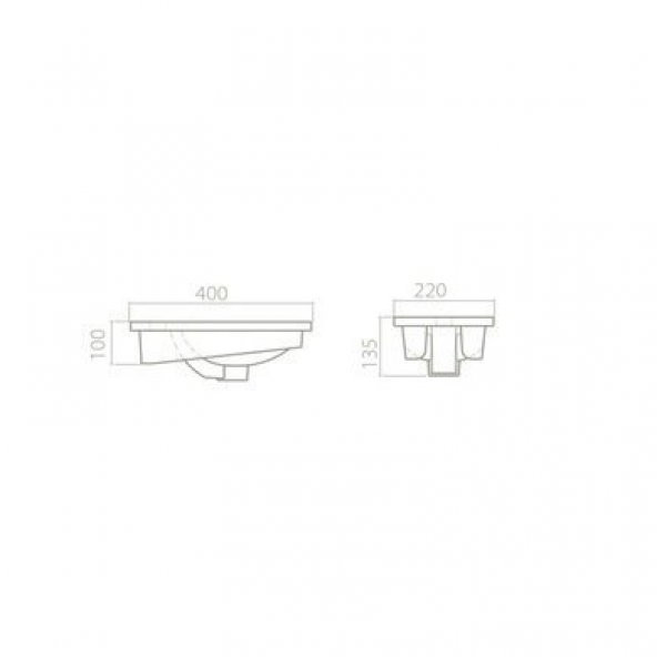 Turkuaz Cerastyle Mini Küçük Banyo,Karavan Lavabo 24x42 Cm - 3