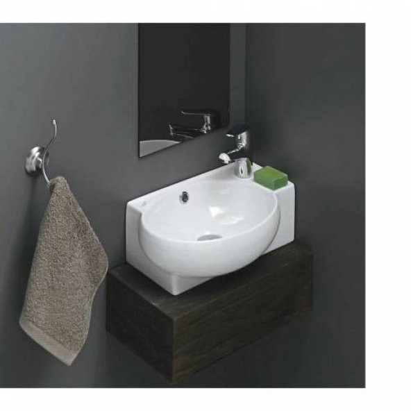Turkuaz Seramik Cerastyle 001300U 28 cm Mini Köşe Lavabo