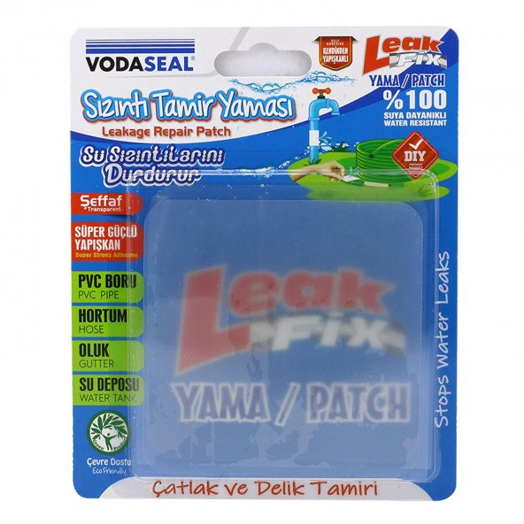 Leak fix Sızıntı Tamir Yaması Şeffaf 100 mm x 100 mm (2Li Paket)