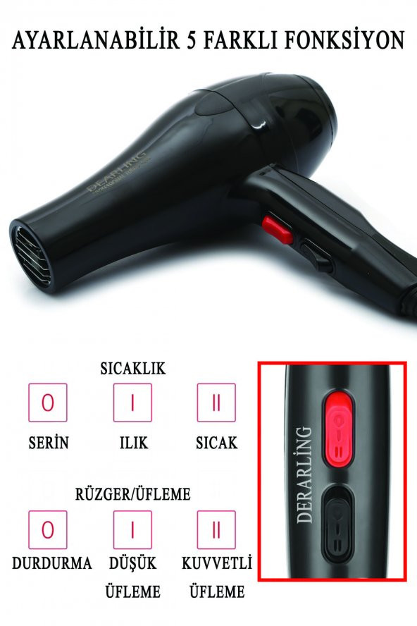 Dearling Profesyonel 4200 Saç Kurutma Fön Makinesi - 3