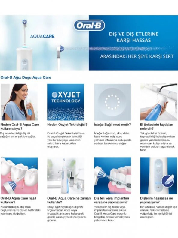 Braun Oral-B Aquacare 4 Oxyjet 4 Mod Şarjlı Ağız Duşu - 9